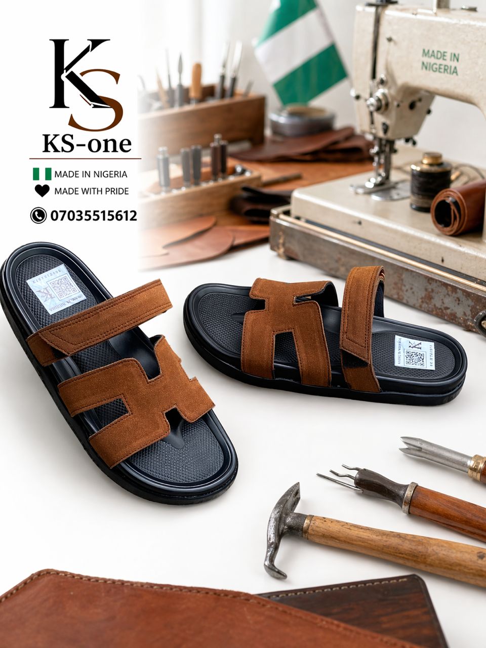Brown H-Strap Slide